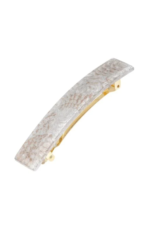 Classic Rectangle Barrette - Gold Pine