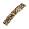 Classic Rectangle Barrette - Golden Leopard