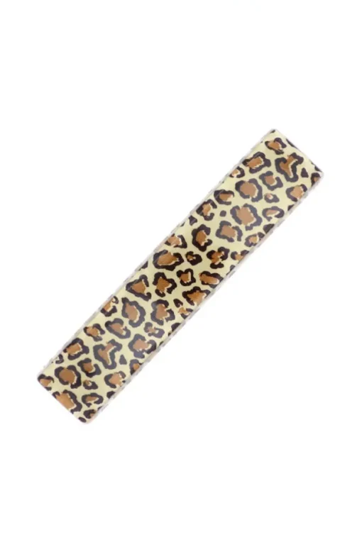 Classic Rectangle Barrette - Golden Leopard