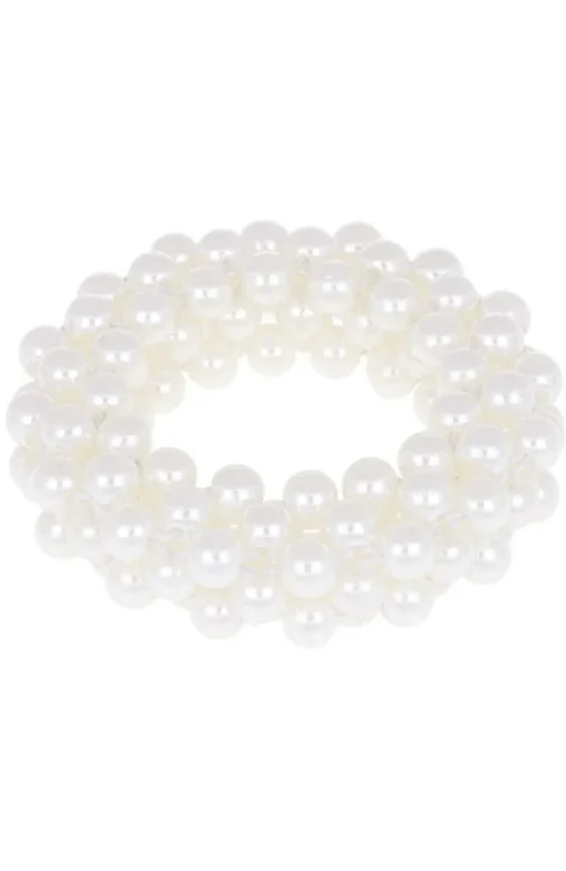 Cream Pearl Scrunchie