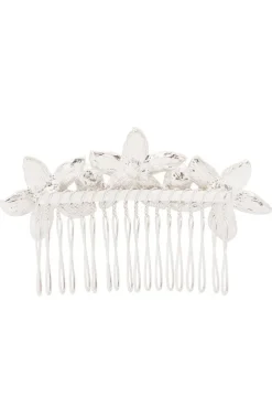 Crystal & Pearl Flower Comb