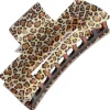 Large Cutout Rectangle Jaw - Golden Leopard
