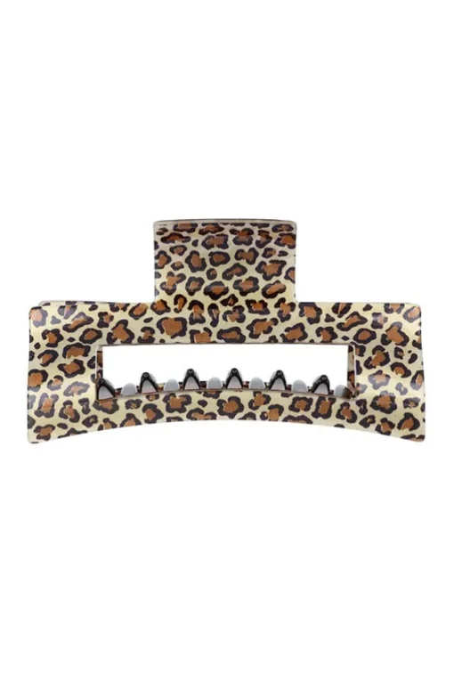 Large Cutout Rectangle Jaw - Golden Leopard