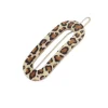 Mini Oval Tige Boule Barrette - Golden Leopard