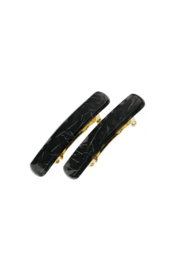 Mini Rectangle Barrette Pair - Linea