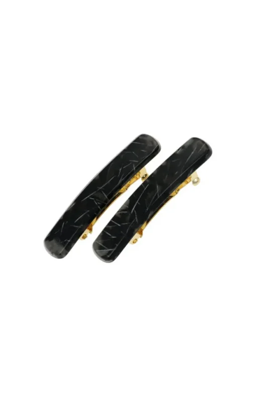 Mini Rectangle Barrette Pair - Linea