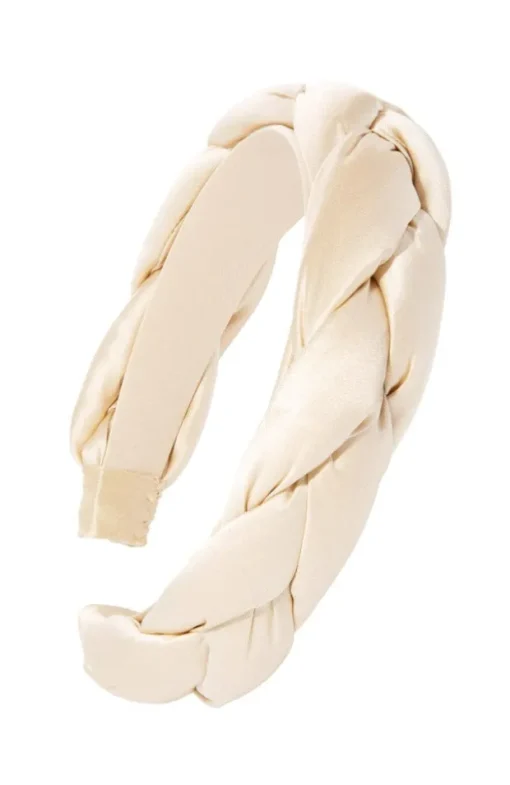 1 1/2" Braided Headband - Silk Charmeuse