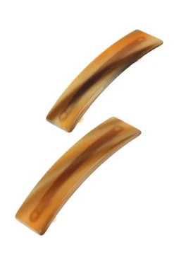 Rectangle Barrette Pair - Ginger