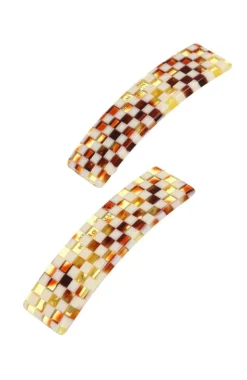 Rectangle Barrette Pair - Classic
