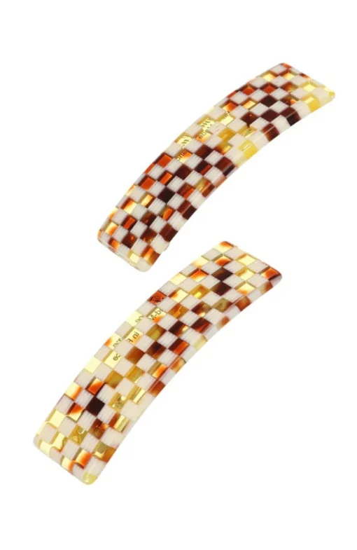 Rectangle Barrette Pair - Classic