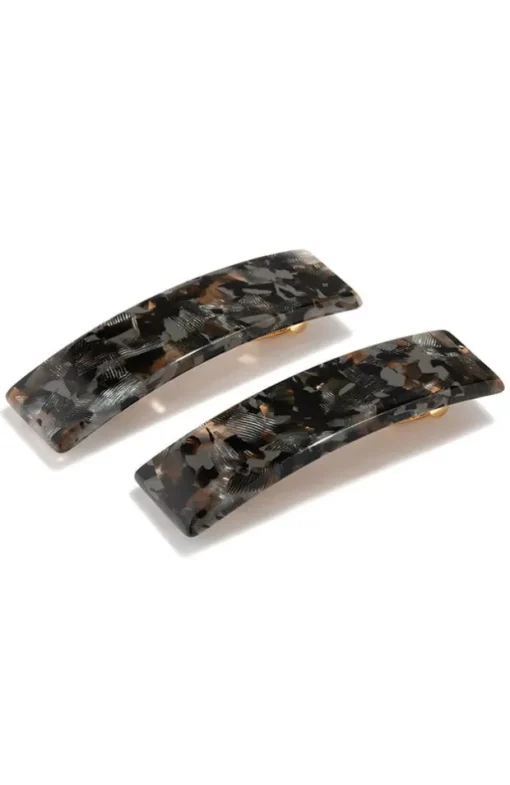 Rectangle Barrette Pair - Pavlova