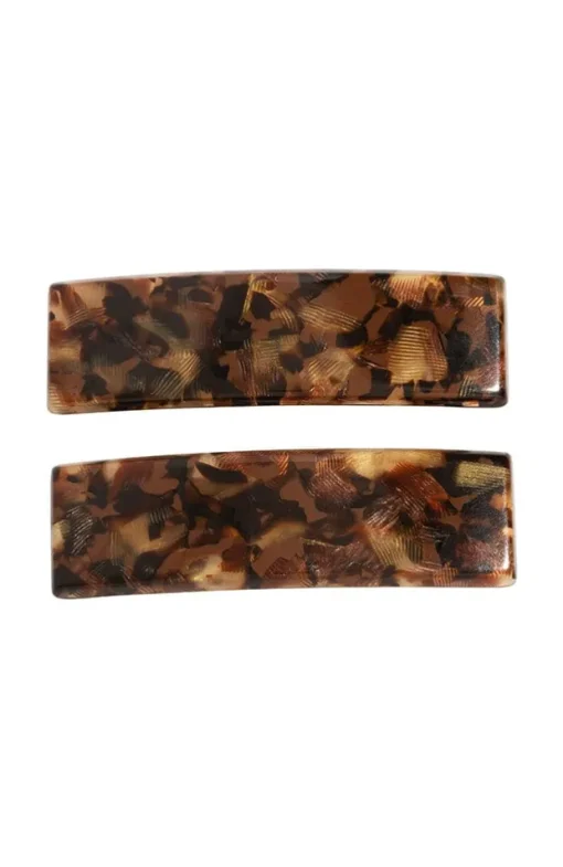 Rectangle Barrette Pair - Pavlova