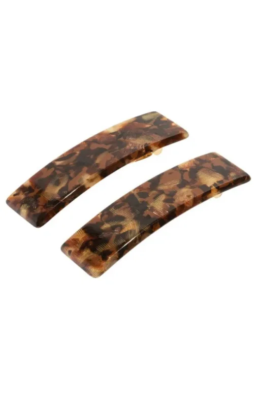 Rectangle Barrette Pair - Pavlova