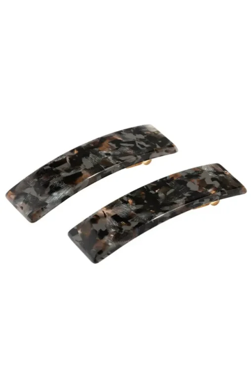 Rectangle Barrette Pair - Pavlova