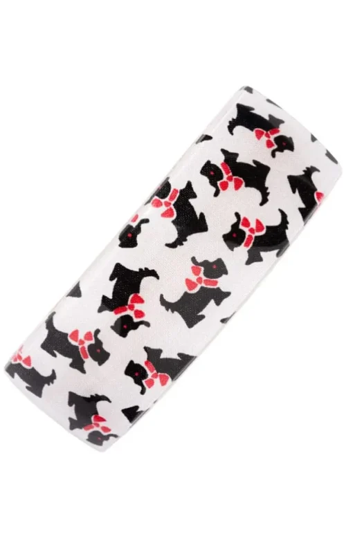 Rectangle Volume Barrette - Scottie Dog
