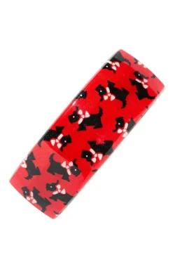 Rectangle Volume Barrette - Scottie Dog