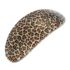 Wide Oval Volume Barrette - Golden Leopard